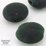 15mm Matte Forest Green Glass Cushion Bead (20 Pcs) #4330-General Bead