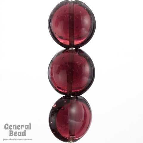 15mm Transparent Amethyst Glass Cushion Bead (20 Pcs) #4331-General Bead