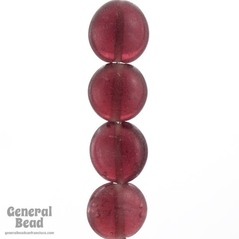 15mm Transparent Dark Amethyst Glass Cushion Bead (20 Pcs) #4332-General Bead