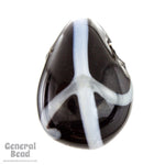 15mm Black/White Pear Drop (20 Pcs) #4333-General Bead