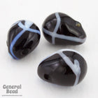 15mm Black/White Pear Drop (20 Pcs) #4333-General Bead