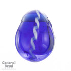15mm Cobalt/White Pear Drop (20 Pcs) #4334-General Bead