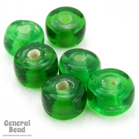 6mm Transparent Emerald Rondelle (100 Pcs) #4339-General Bead