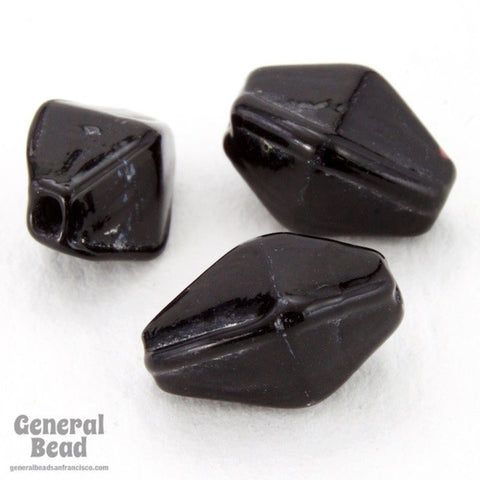 10mm Black Elongated Bicone (100 Pcs) #4341-General Bead
