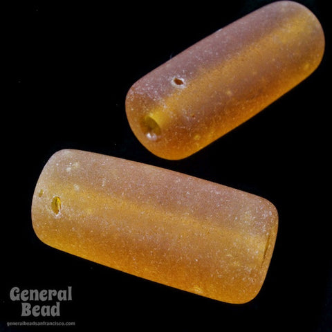 10mm x 22mm Matte Topaz Cylinder Bead (10 Pcs) #4342-General Bead
