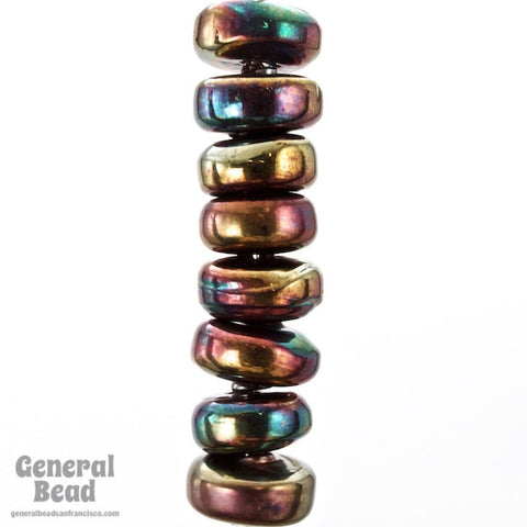 5mm x 10mm Oil Slick Flat Rondelle (10 Pcs) #4343-General Bead