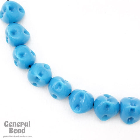 15mm Opaque Turquoise Three Sided Pinch Bead (12 Pcs) #4348-General Bead