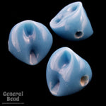 15mm Opaque Turquoise Three Sided Pinch Bead (12 Pcs) #4348-General Bead