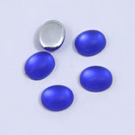 8mm x 10mm Oval Frosted Cobalt Cabochon (2 Pcs) #434-General Bead