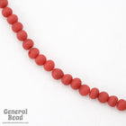 4mm Matte Red Round Bead Strand (100 Pcs) #4351-General Bead