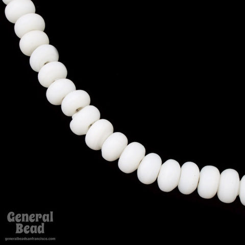 5-6mm Opaque White Rondelle (100 Pcs) #4354-General Bead