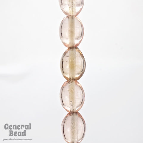10mm x 12mm Transparent Light Rose Oval Bead (30 Pcs) #4355-General Bead