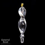 40mm- 50mm Clear Glass Twist Drop (8 Pcs) #4356-General Bead
