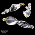 40mm- 50mm Clear Glass Twist Drop (8 Pcs) #4356-General Bead