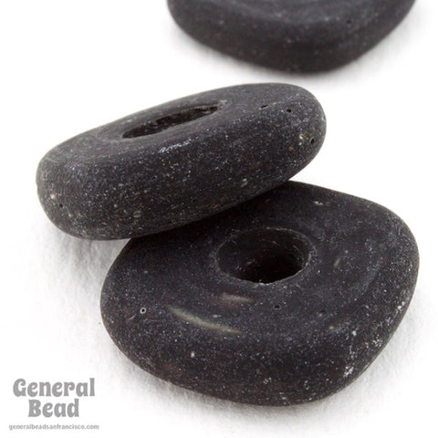 18mm Matte Black Square Donut (20 Pcs) #4359-General Bead
