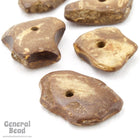 10mm-15mm Irregular Natural Brown Coconut Shell Bead Strand-General Bead
