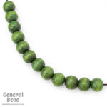10mm Dark Green Round Wood Bead-General Bead