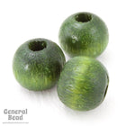 10mm Dark Green Round Wood Bead-General Bead