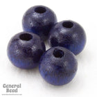 10mm Dark Blue Round Wood Bead-General Bead