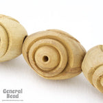 28mm Oval Olive Wood Carved Bead-General Bead