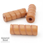 25mm Maple Stain Twist Tube Bead-General Bead