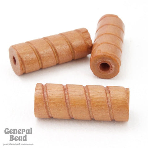 25mm Maple Stain Twist Tube Bead-General Bead