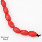 12mm Dark Pink Oval Wood Bead-General Bead
