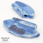 50mm Mottled Cream and Blue Fan Pendant-General Bead