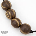 18mm Brown/Cream Clay Stripe Bead-General Bead