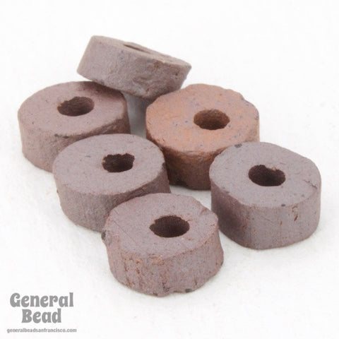 8mm Brown Clay Disc Bead-General Bead