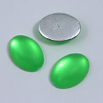 13mm x 18mm Frosted Lime Green Oval (2 Pcs) #439-General Bead