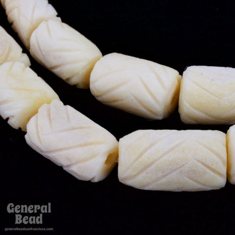 12mm Chevron Carved Rectangle Bone Bead Strand-General Bead