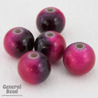 8mm Fuchsia/Black Wonder Bead-General Bead