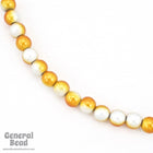 6mm Orange/Silver Wonder Bead-General Bead
