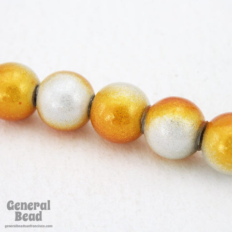 6mm Orange/Silver Wonder Bead-General Bead