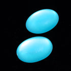 6mm x 8mm Frosted Aqua Oval Cabochon (4 Pcs) #UP695-General Bead