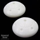 26mm White Vintage Lucite Geometric Rondelle #4431-General Bead
