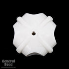 22mm White Vintage Lucite Eight Sided Bead (4 Pcs) #4432-General Bead