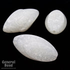 30mm Milky White Twist Oval Bead-General Bead