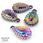 22mm Jet AB Scalloped Teardrop (25 Pcs) #4436-General Bead