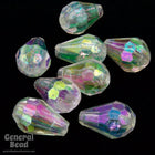 9mm x 12mm Crystal AB Faceted Teardrop (25 Pcs) #4439-General Bead