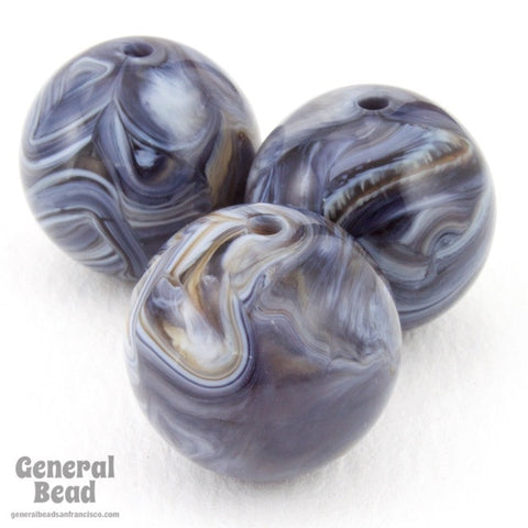 20mm Marble Grey Round Lucite Bead-General Bead