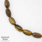 10mm x 18mm Marbled Gold/Brown Lucite Three Sided Oval Bead-General Bead