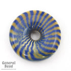 35mm Gold and Blue Stripe Donut-General Bead