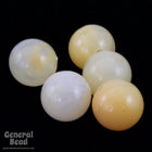 8mm Beige Ombre Round Lucite Bead-General Bead