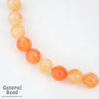 12mm Light Orange Ombre Round Lucite Bead-General Bead