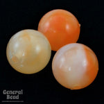 12mm Light Orange Ombre Round Lucite Bead-General Bead