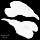 25mm x 40mm White Lucite Leaf (2 Pcs) #4466-General Bead