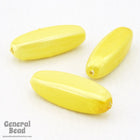 20mm Pearl Yellow Rectangle Lucite Tube Bead-General Bead