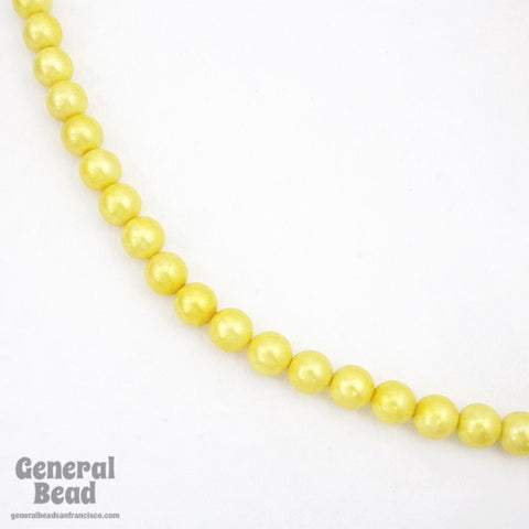 10mm Pearlized Yellow Bead (Strand) #4470-General Bead
